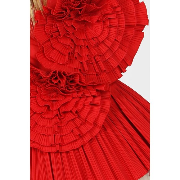 Angel 3D Pleated Flower Tube Bustier Top - Picture 8 of 12